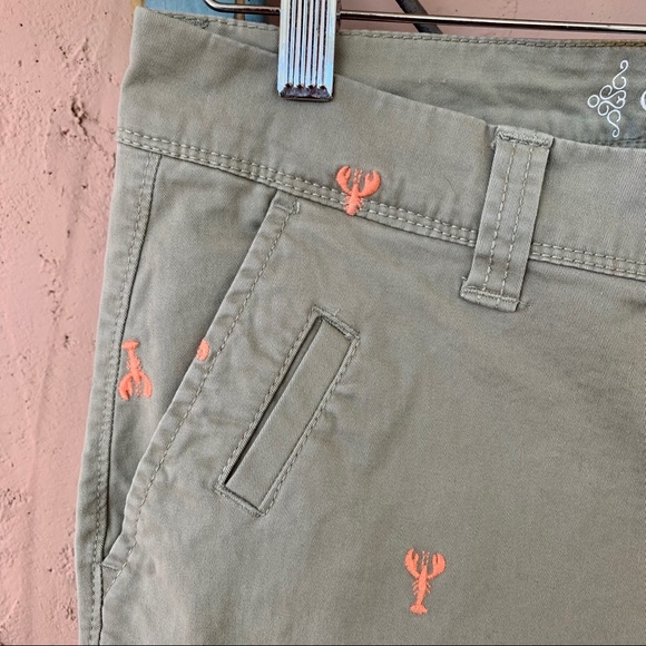 Old Navy Green Lobster Print Trousers 8 Regular - Picture 4 of 13